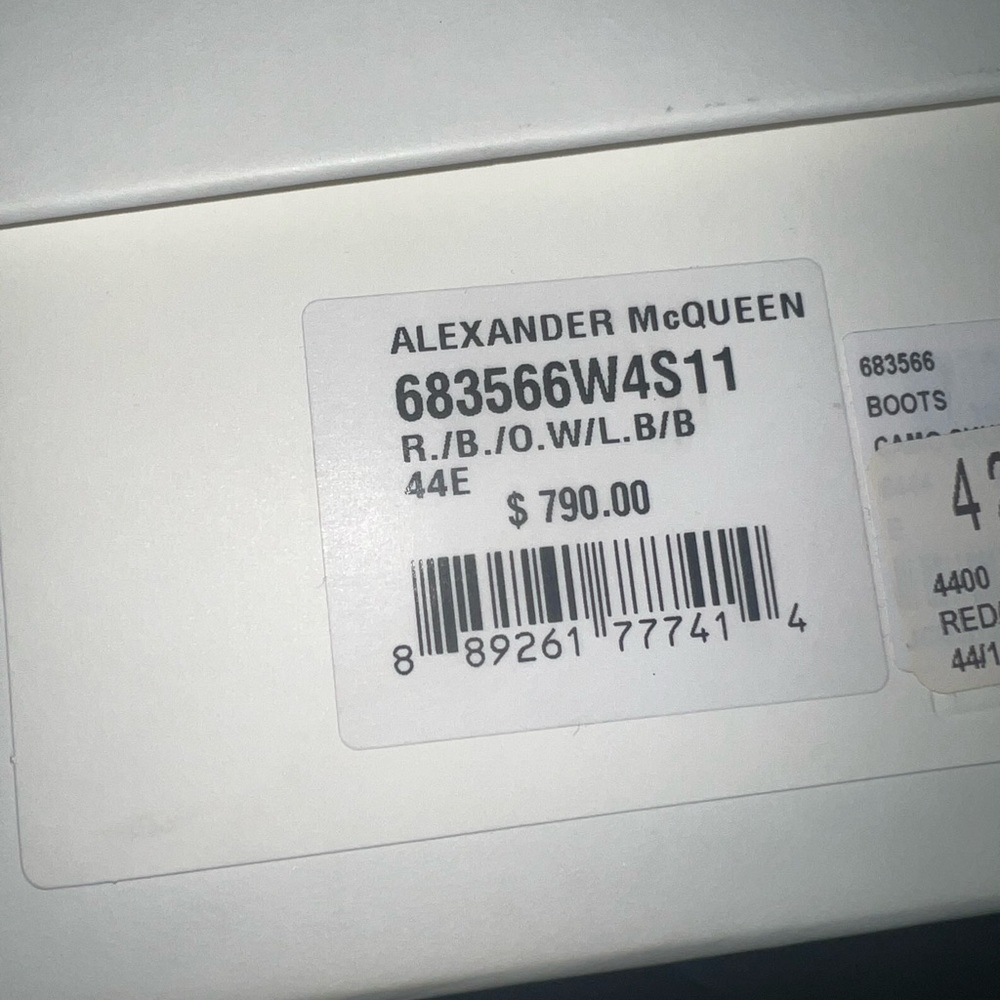 Alexander McQueen track boot camo size 11